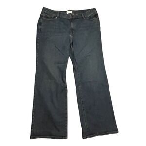 Lane Bryant Womens Size 22 Dark Wash Wide Leg Stretch Denim Jeans